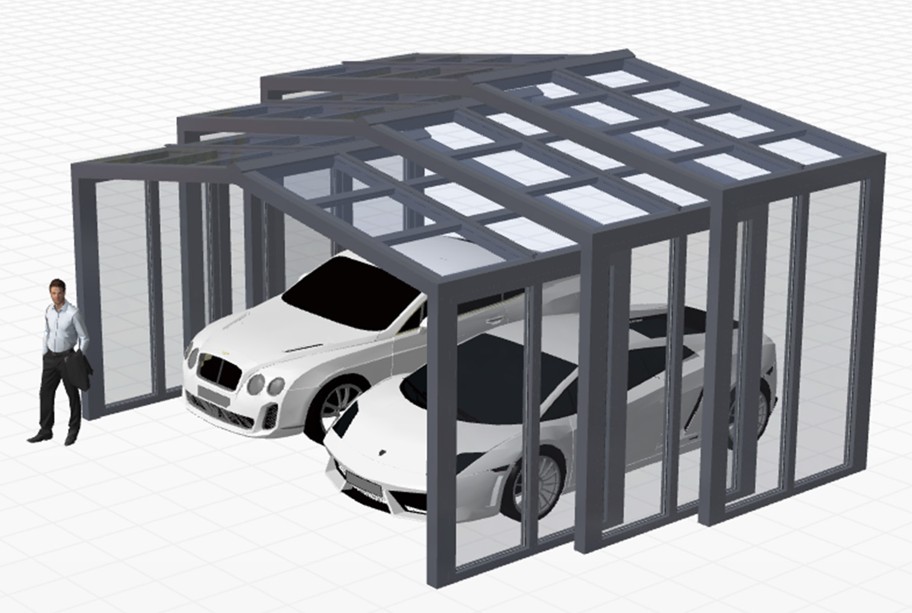 Összecsukható carport render